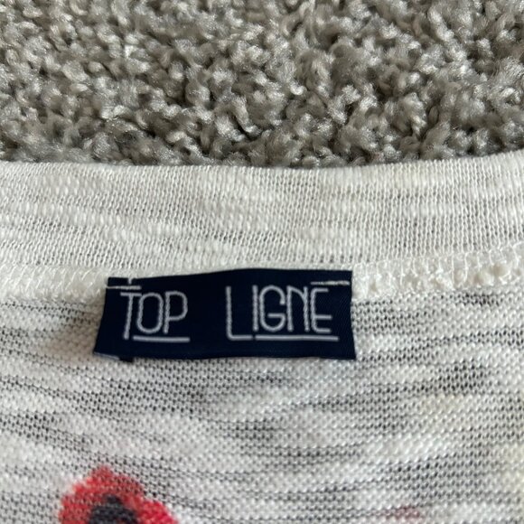 Top Ligne Womens Sz L Colorful artistic Abstract Print Asymmetrical Hem - Picture 5 of 13